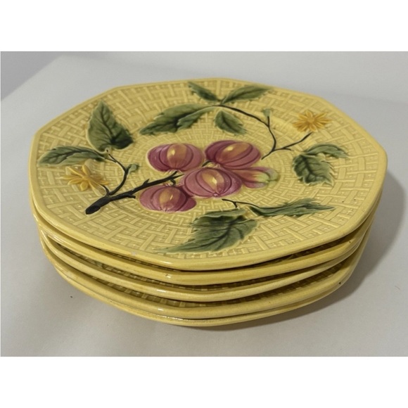 Zell Plates 8 1/2 Inch Salad Majolica Germany G S Georg Schminder Antique Qty 5 - Picture 1 of 8